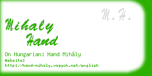 mihaly hand business card